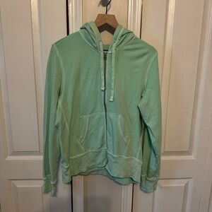 Gap Women’s Mint Green Hooded Zip Up Long Sleeve Size XL